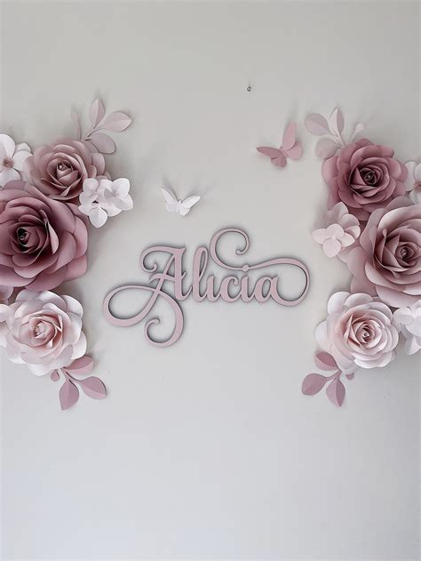 Nude And Blush Paper Flowers For Nursery Paper Flowers Etsy