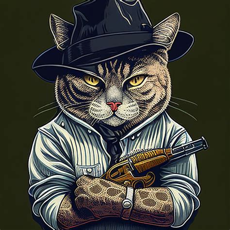 illustration   gangster cat stock illustration illustration