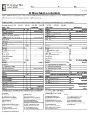 Fillable Online 2019 2020 Degree Map Bachelor Of Arts In Speech