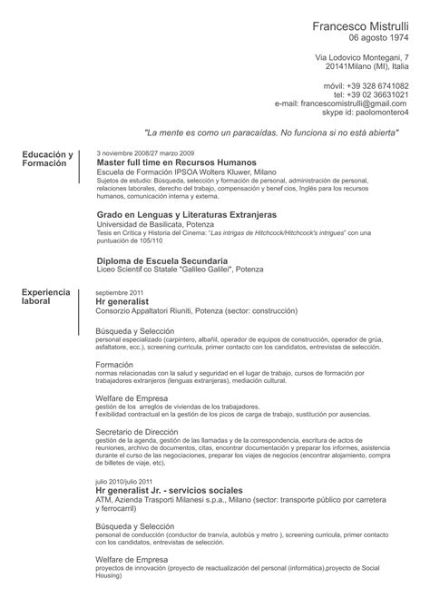 Curriculum Vitae Español PDF