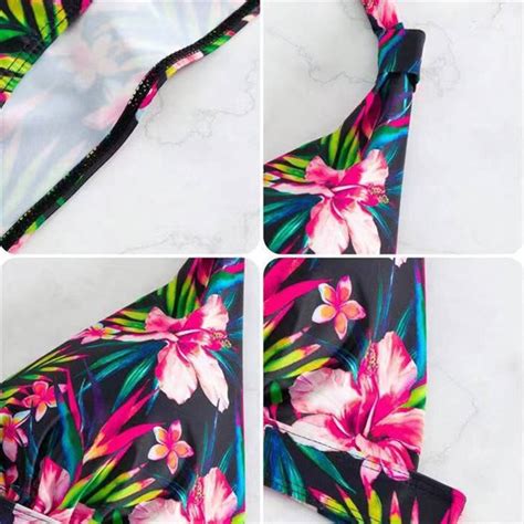 New Floral Bikini Beach Tight Gathered One Piece Swimsuit Straps In Stock OEM ODM Factory