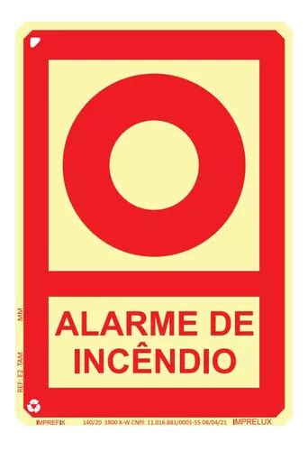 Placa Sinalização Fotoluminescente E2 Alarme De Inc 15x20 MercadoLivre