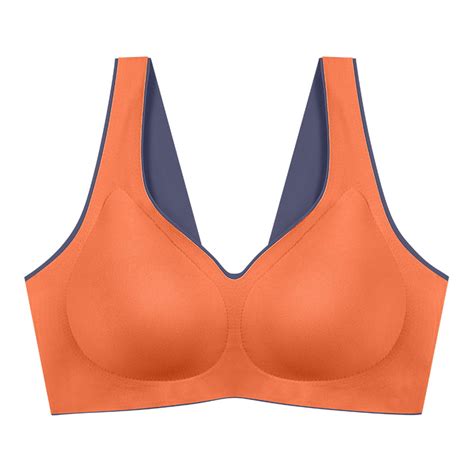 Sopiago Sexy Lingerie For Women Women S Eco Seamfree Back Smoothing Bralette Orange Xxl