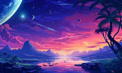 planets  landscape illustration  wallpaper