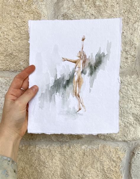 Original Figure Painting Watercolor Nude Nature Figure Study Etsy