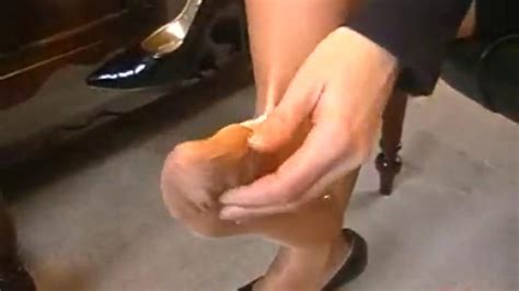 Big Tits British Secretary In Glossy Tan Pantyhose Porn Videos