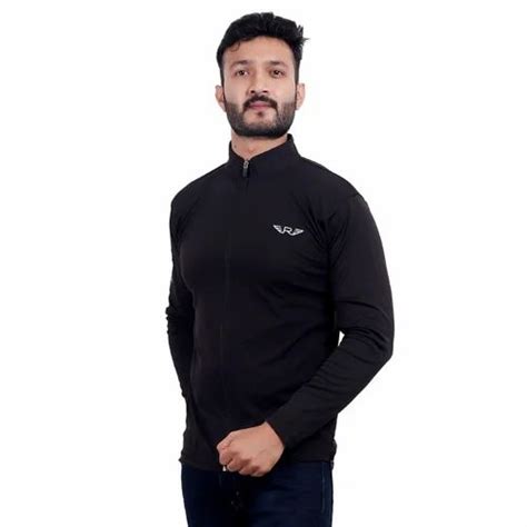 Polyester Black Men Gym Wear Fitness Zipper Sports Jacket L At Rs 299