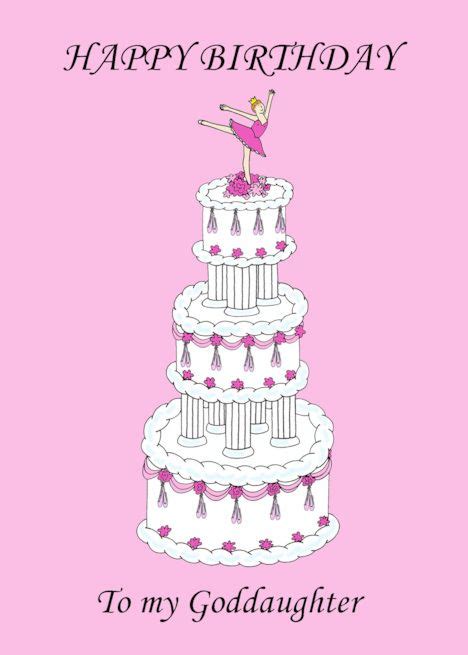 Happy Birthday Goddaughter Ballerina Cake Card