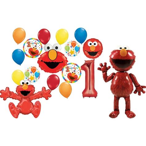 Elmo 1st Birthday Party Supplies Ultimate Balloon Bouquet Decorations