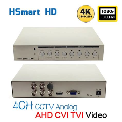 Multiplexor Anal Gico HD 4K 8MP 4CH 1080P CCTV CVI AHD TVI Procesador De Pantalla Cu
