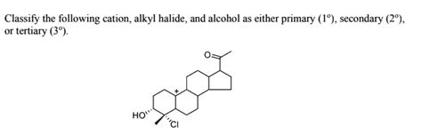 SOLVED Classify The Following Cation Alkyl Halide And Alcohol As