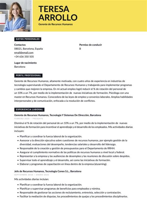 Currículum Para Recursos Humanos Crea Tu Cv Gratis 18 Plantillas