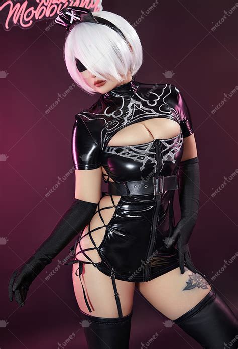 Halloween N Automata Dress And Gloves With Thigh Socks B Derivative Punk Sexy Lingerie Top