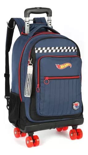 Mochila Infantil Rodinhas Hot Wheels Grande Luxcel Cor Azul Mercadolivre