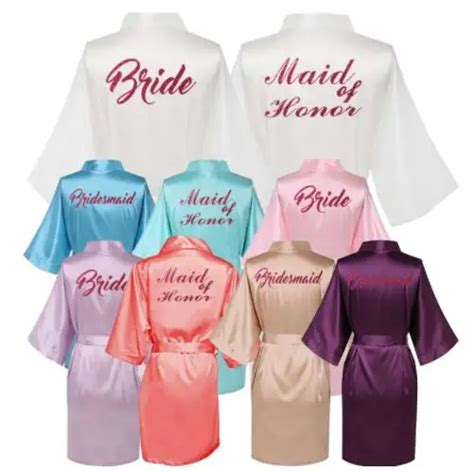 2019 Hot Women Summer Sexy Satin Silk Robes Gown Wedding Bride Kimono Lingerie Bridesmaid Bridal