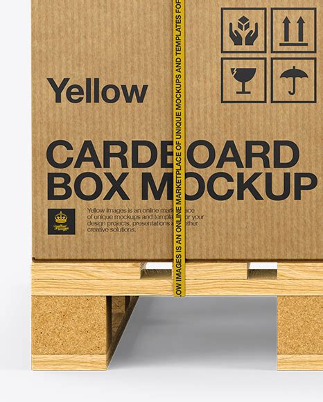 Wooden Pallet With 8 Cardboard Boxes Mockup Front View Free