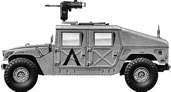 Hummer M Humvee Heavy Truck Blueprints Free Outlines