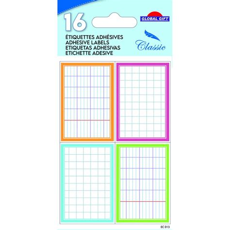 Tiquettes Adh Sives Scolaires Rectangles Effet Cahier Couleurs