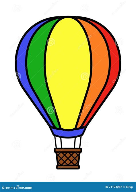 Colorful Hot Air Balloon Stock Vector Illustration Of Outline