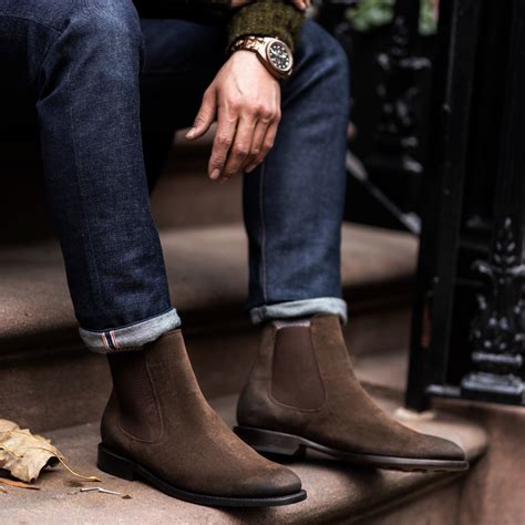 Mens Dark Brown Suede Cavalier Chelsea Boot Thursday Boot Company