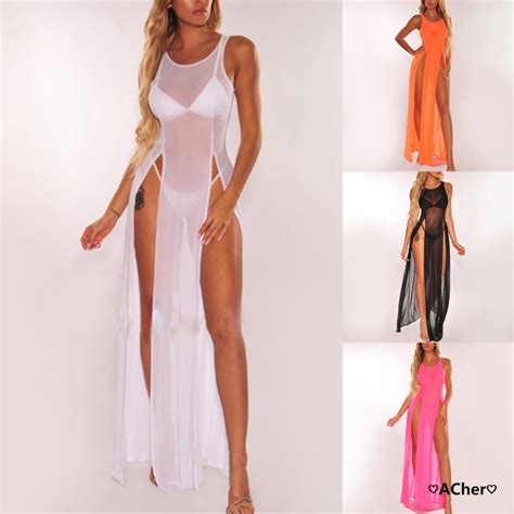 Women Sexy Bikini Cover Up Swimsuit Covers Up Bathing Suit Summer Wear Pareo Swimwear Mesh Dress