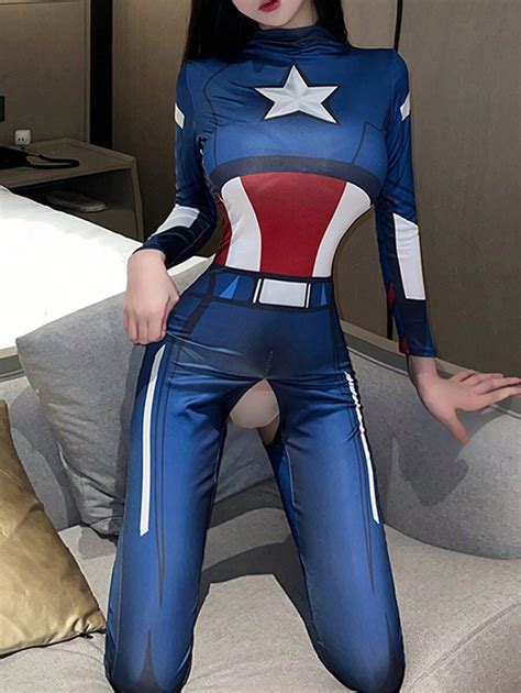 Sexy Lingerie Role Playing Uniform Temptation With Zipper And Open Crotch Design No Need To