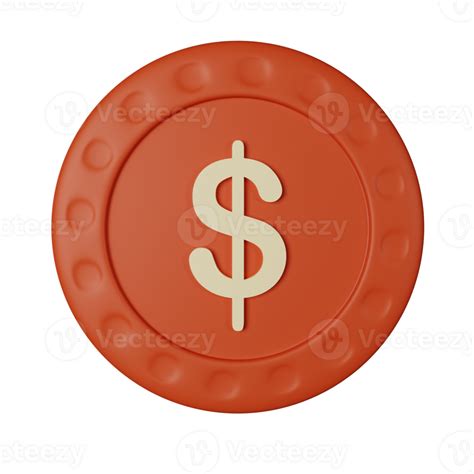 3d icon coin isolated on transparent background 24109100 PNG