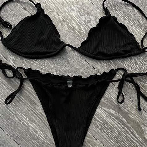 Zaful Black Bikini Size M But Fits Like A S Summer Depop