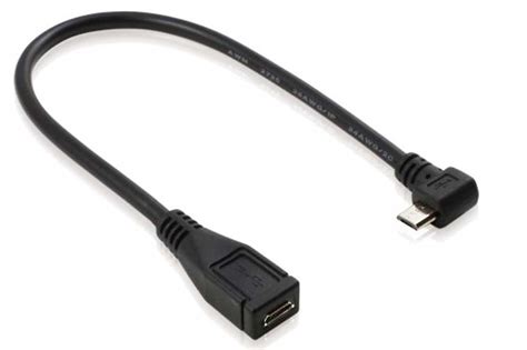 Micro USB Male to Female Cable 90 Degree | SFCable