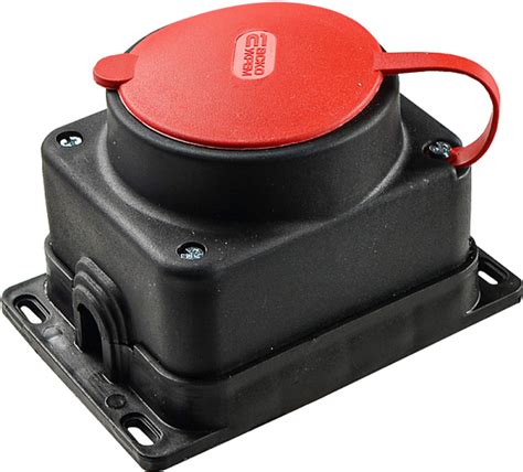 Розетка АСКО-УКРЕМ каучуковая с защитной крышкой 3Р + PE наружной ...