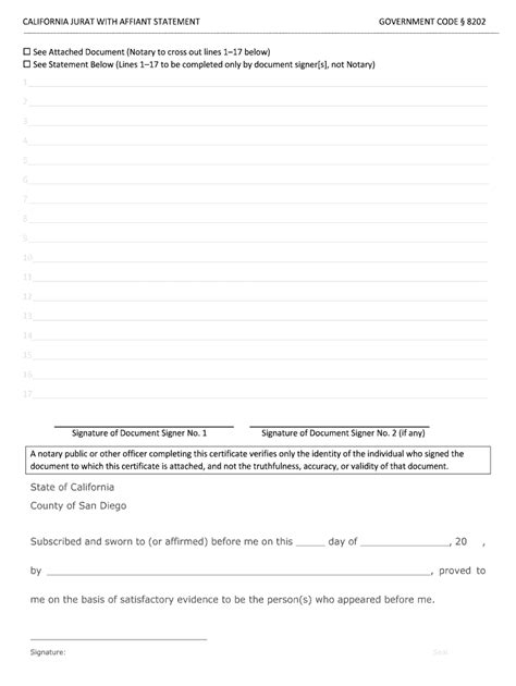 Fillable Online California Jurat With Affiant Statement Fax Email Print