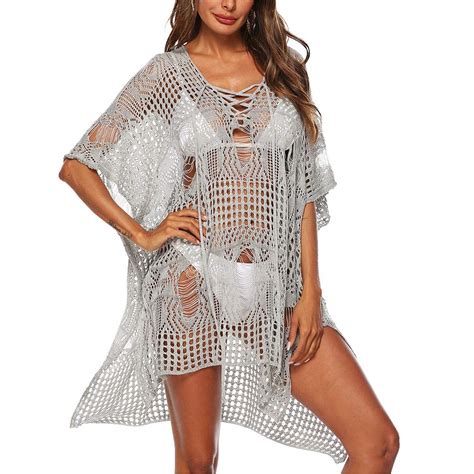 Women S Summer Swimsuit Bikini Beach Swimwear Cover Up Sexy Lace Bathing Suit Handmade Crochet