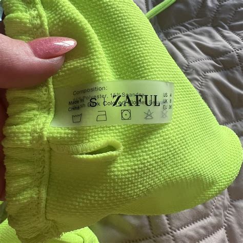Zaful Neon Green Bikini Thick Texture High Cut Depop