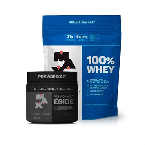 Kit Whey G Refil Pr Treino Gide G Max Titanium