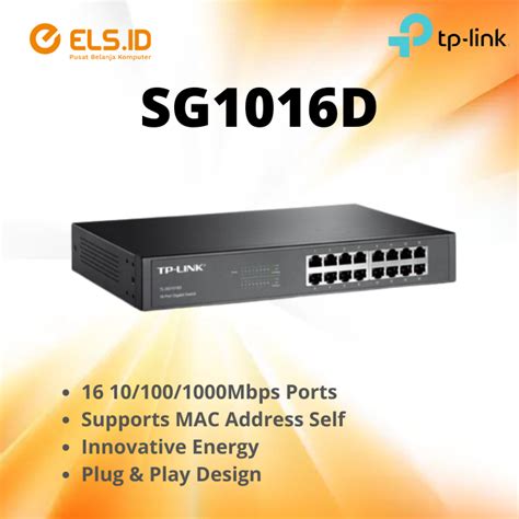 Promo TP-Link SG1016D 16 Port Gigabit Desktop Rackmount Switch Diskon 6 ...