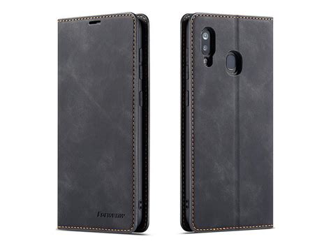 Samsung Galaxy A40 Case, Premium PU Leather Cover TPU Bumper with Card