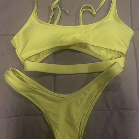 Lime Green Bikini Set Bikinilife Text Me To Bundle Depop