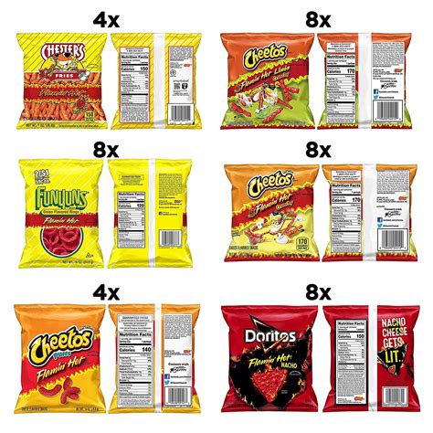 Frito Lay Flamin Hot Mix Flavor Single Serve Cheetos Doritos Chester S Funyuns Variety