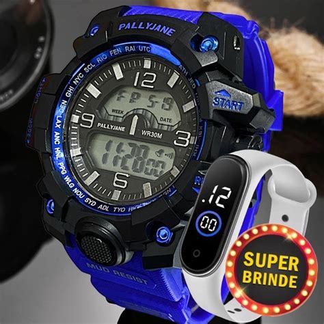 Relogio Masculino A Prova D Agua Original - Relógio Masculino Shock A Prova De Agua Esportivo Digital Original ...