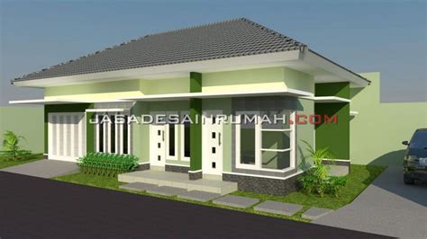 Desain Rumah Hijau Minimalis Atap Limasan Tanah Melebar 104m2 | Jasa