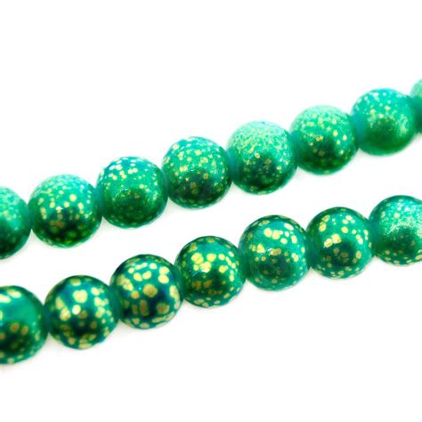 Glass Pearl Round Beads 10mm Shamrock Craft Hobby And Jewellery