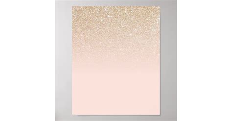 Elegant Girly Gold Rose Pink Glitter Ombre Poster Zazzle