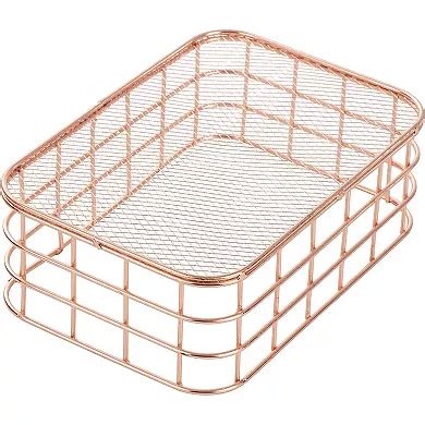 Metal Storage Baskets, Copper Wire Basket Organizer (Rose Gold, 2 Piece ...