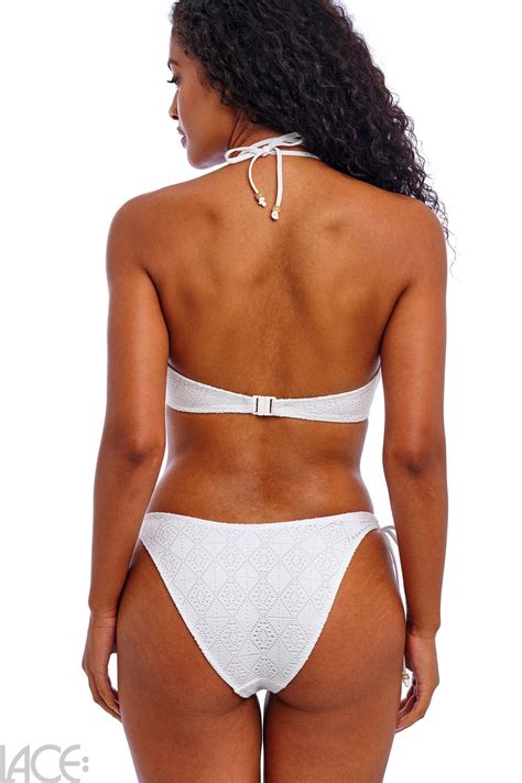 Freya Swim Nomad Nights Bandless Triangle Bikini Top E H Cup White Lace Lingerie