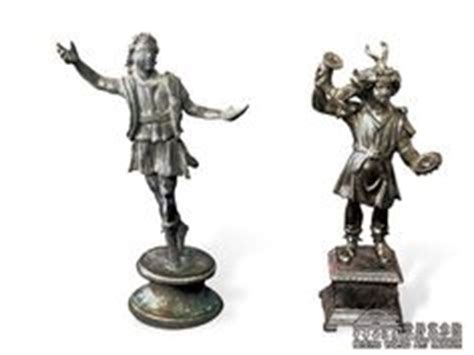 bronze statuettes  lares lares  protective spirits