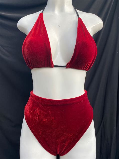 Velvet Piece Set Bikini Beachwear Swimwear Bra Top Festival Bikini Summer Fashion