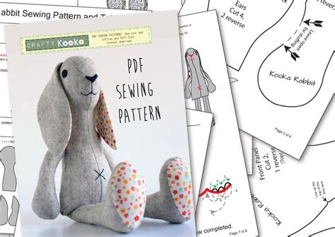 Rabbit Sewing Pattern Pdf For Instant Download Bunny Rabbit Diy Tutorial