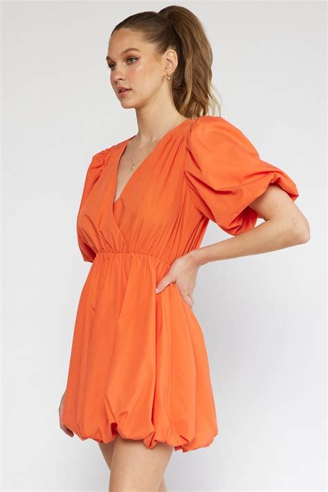 Tangerine Puff Dress The Flamingo Ranch