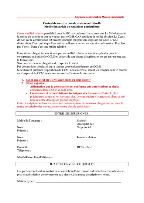 Contrat De Construction Maison Individuelle Modele Gratuit Ventana Blog