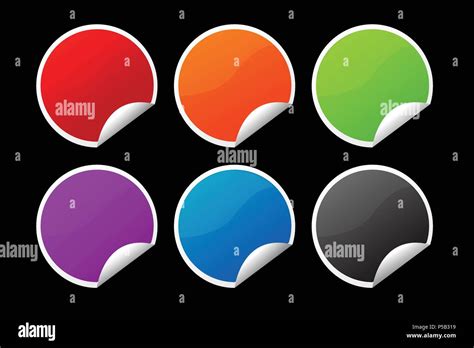 Set Of Blank Stickers Stock Vector Image And Art Alamy
